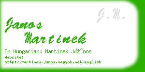 janos martinek business card